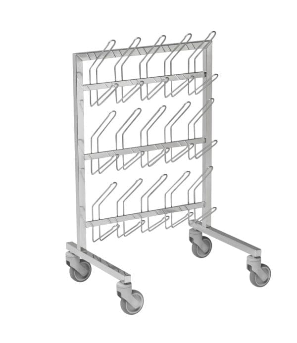 PORTE SABOTS MOBILE OU MURAL - Roues Ø 100 , CHARIOT PORTE SABOTS MOBILE